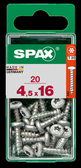 Spax universeel schroef plat liggende bolkop 'T-star' Wirox 4.5x16mm 20 stuks
