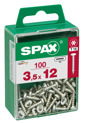Spax universeelschroef centreerkop - rond T-STAR + 4CUT WIROX 3,5x12mm 100 st