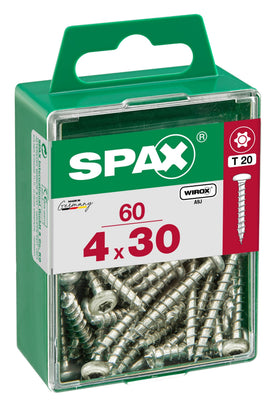 Spax universeelschroef centreerkop - rond T-STAR + 4CUT WIROX 4x30mm 60 st
