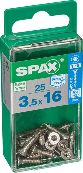 Spax RVS schroef verzonken kop - T-STAR Plus T15 4CUT 3,5x16mm 25 st
