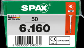 Spax universele schroef Torx 6x160mm 50 stk
