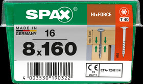 Spax schroef 'HI.Force' Wirox 8x160mm 16 stuks
