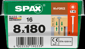 Spax schroef 'HI.Force' Wirox 8x180mm 16 stuks