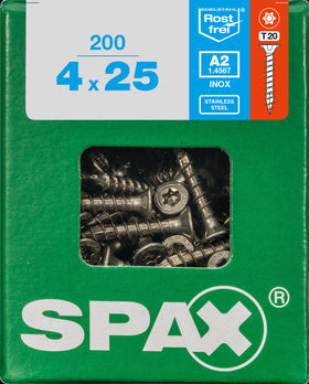 Spax universeelschroef T-Star + A2 inox 25x4mm 200 st