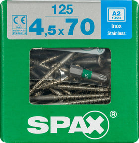 Spax universeelschroef T-Star + A2 inox 70x4,5mm 125 st