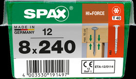 Spax Universele schroef Hi Force Wirox 8x240mm 12 stuks