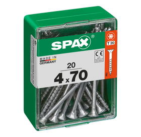 Spax Universele schroef  4 x 70 mm  20 stuks  Voldraad  Verzonken kop  T-STAR plus T20  S-punt