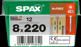 Spax schroef 'HI.Force' Wirox 8x220mm 12 stuks
