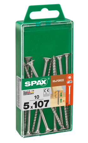 Spax HI.FORCE  5x87 mm, 10 st, Deeldraad Discuskop T-STAR plus 4CUT