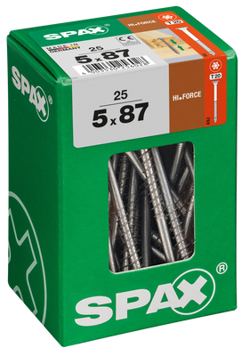 SPAX universeelschroef HI.FORCE T-STAR plus 4CUT WIROX deeldraad discuskop 5x87mm 25 st