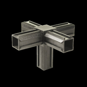 XD-buisverbinder kruisstuk met een haakse afloop Materiaal: Polyamide, kleur: zwart 20 x 20 x 1,5 mm