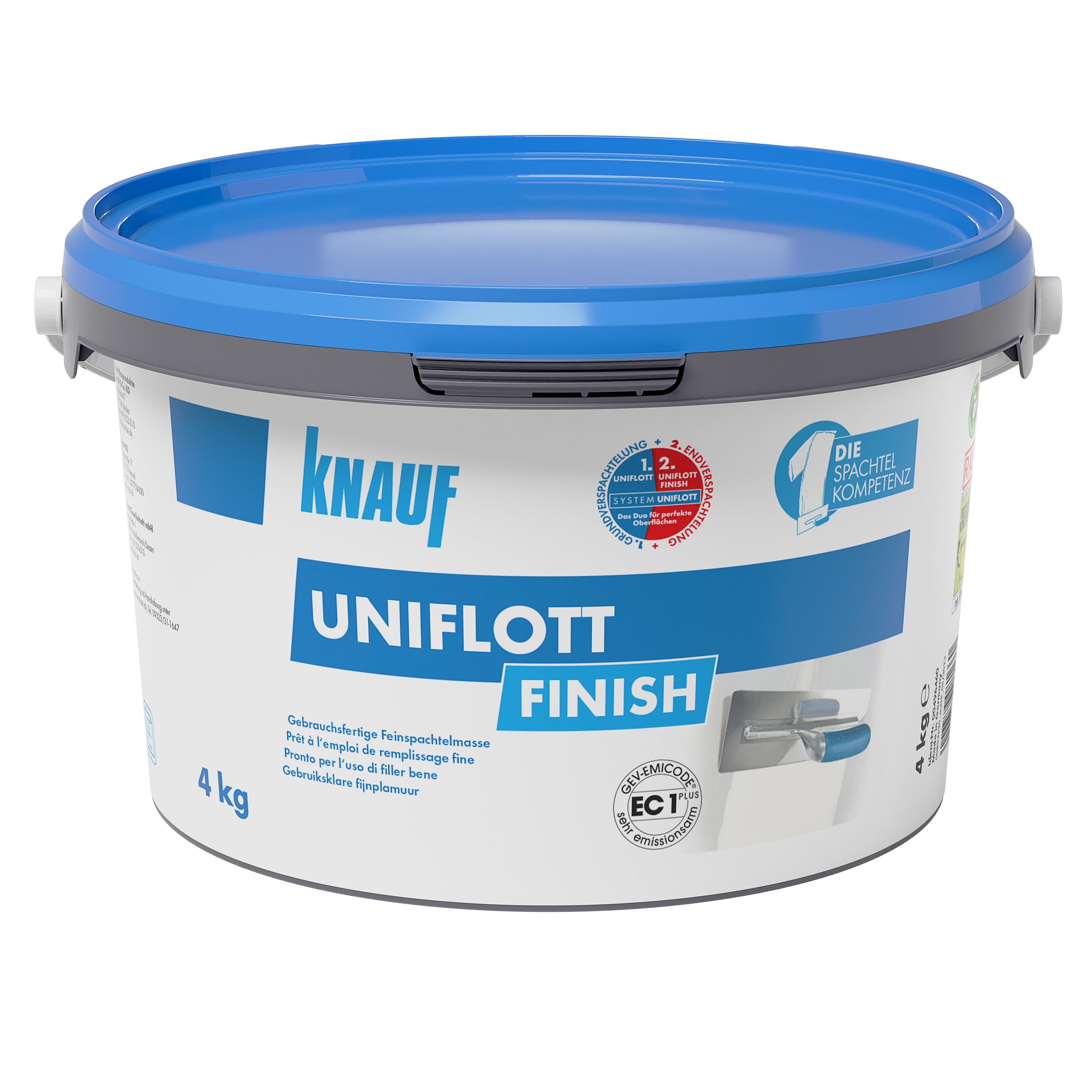 Knauf Uniflott Finish– gebruiksklare fijnplamuur voor gipsplaten – 4 kg