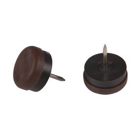 Fix-O-Moll meubelglijder met nagel kunststof bruin 22mm 8 st