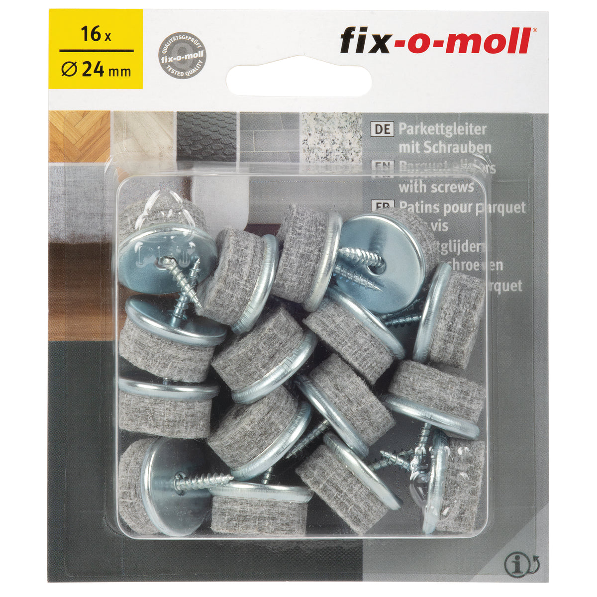 Fix-O-Moll meubelviltglijders met schroef 24mm 16 st