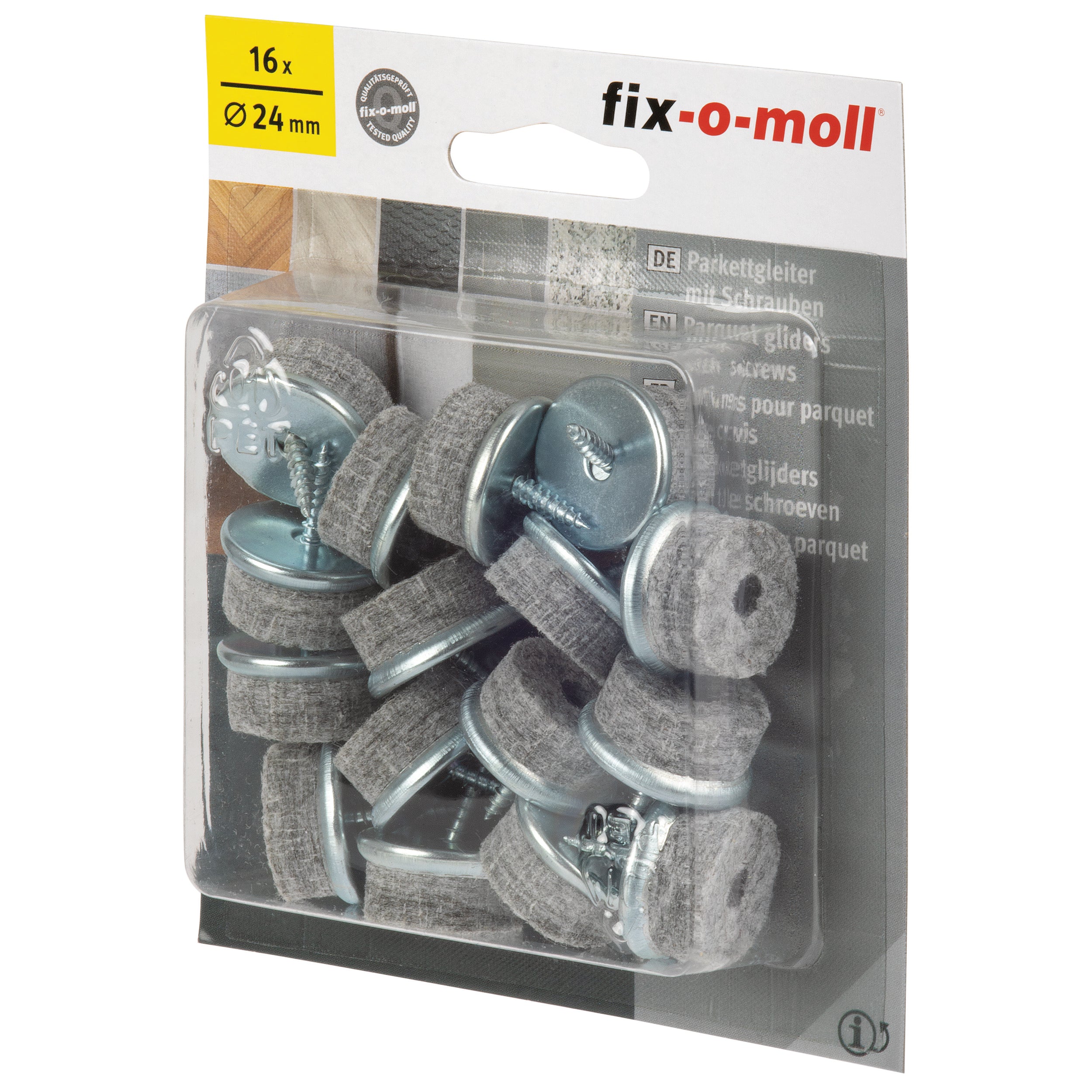 Fix-O-Moll meubelviltglijders met schroef 24mm 16 st