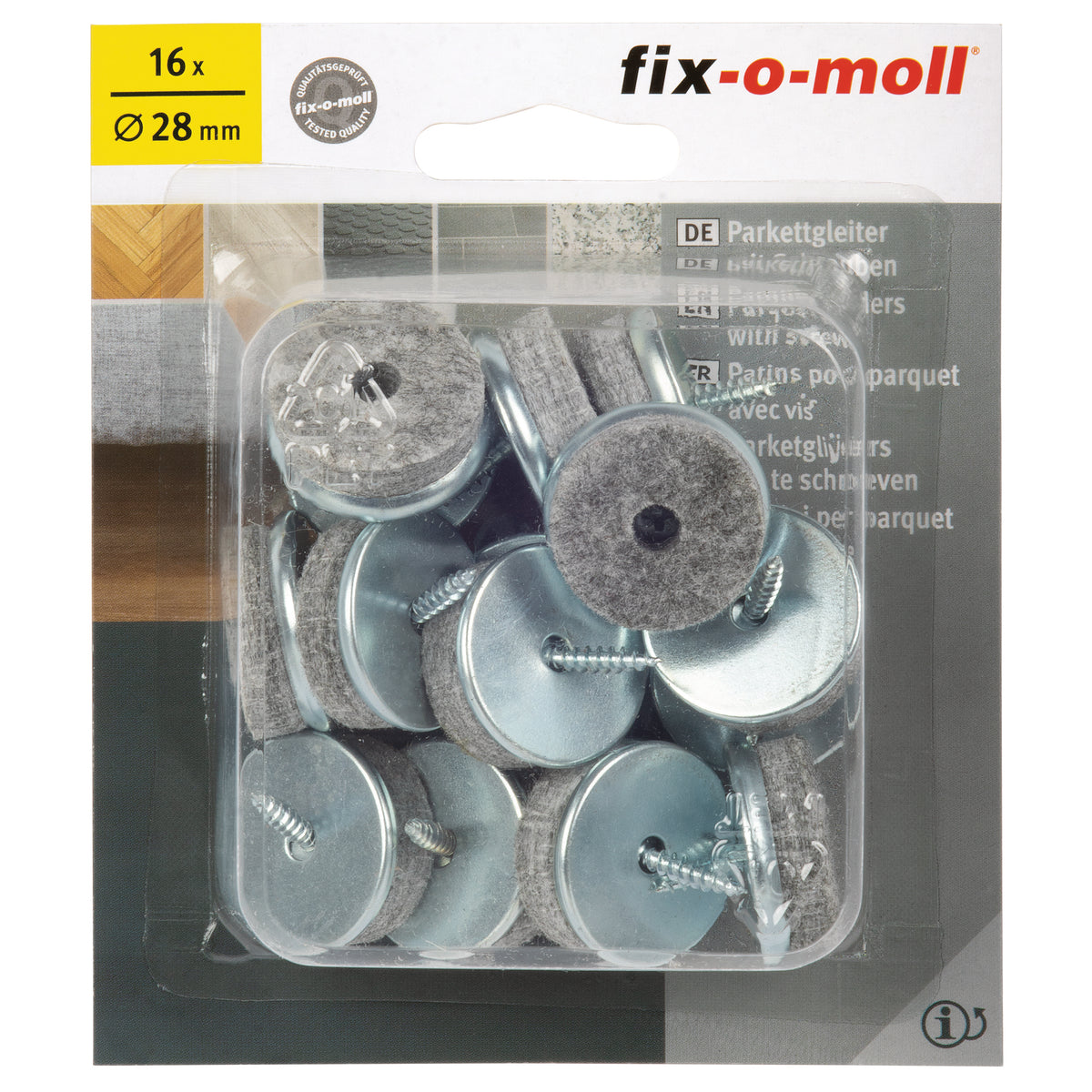 Fix-O-Moll meubelviltglijders met schroef 28mm 16 st