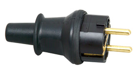 Kopp stekker geaard PVC IP44 zwart