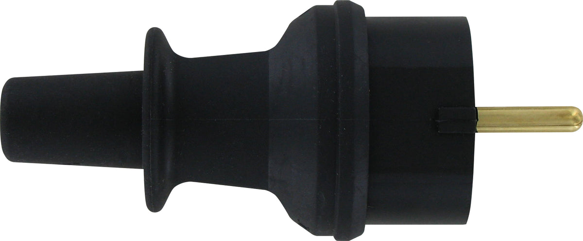 Kopp stekker geaard PVC IP44 zwart