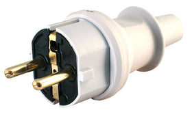 Kopp stekker geaard PVC IP44 grijs