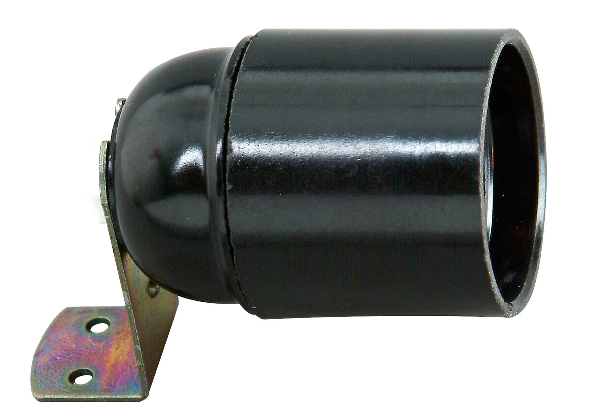 Kopp lamphouder E27 + bevestigingsbeugel zwart
