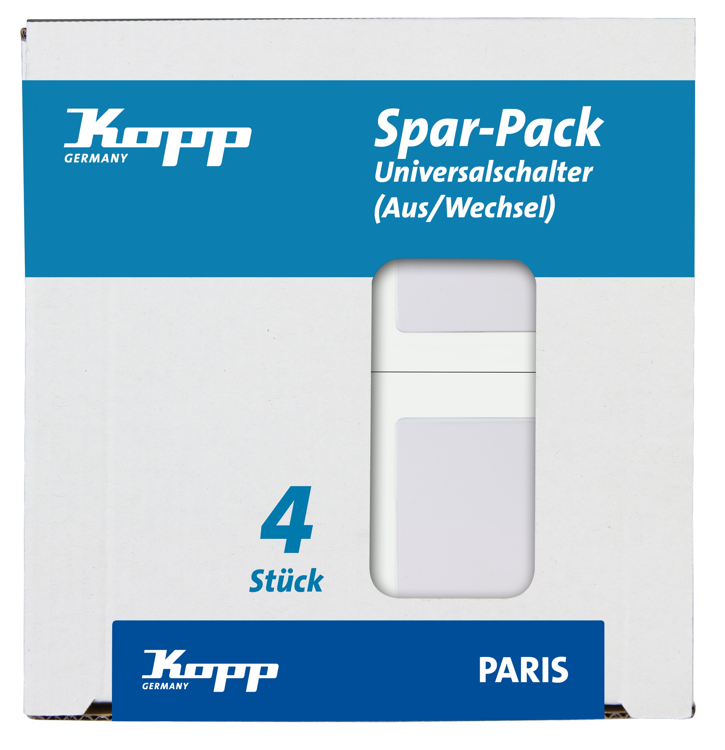 Kopp inbouw wisselschakelaar Paris wit 4st