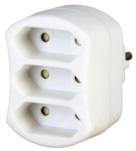 Kopp stekker adapter euro 3-voudig wit