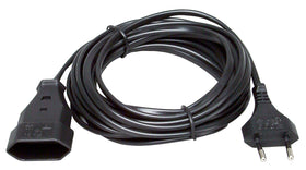 Kopp verlengsnoer met eurostekker zwart 5 meter