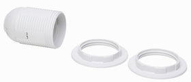 Kopp lamphouder E27 met 2 ringen wit