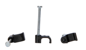 Kopp spijkerclip vlak + spijker 25mm zwart 50st.