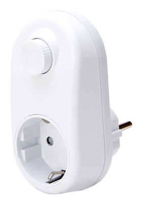 Kopp tussenstekker met RA en dimmer LED 3-24W, wit