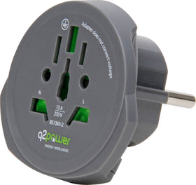 Kopp adapter wereldstekker-Europa zwart Q2