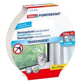 Tesa Powerbond Montagetape Dubbelzijdige transparant 5mx19mm