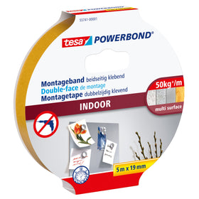 Tesa montagetape Powerbond wit 5mx19mm