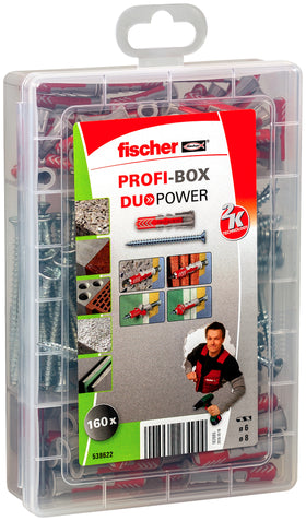 Fischer Profi-Box assortiment DuoPower nylon pluggen + schroeven 80st.