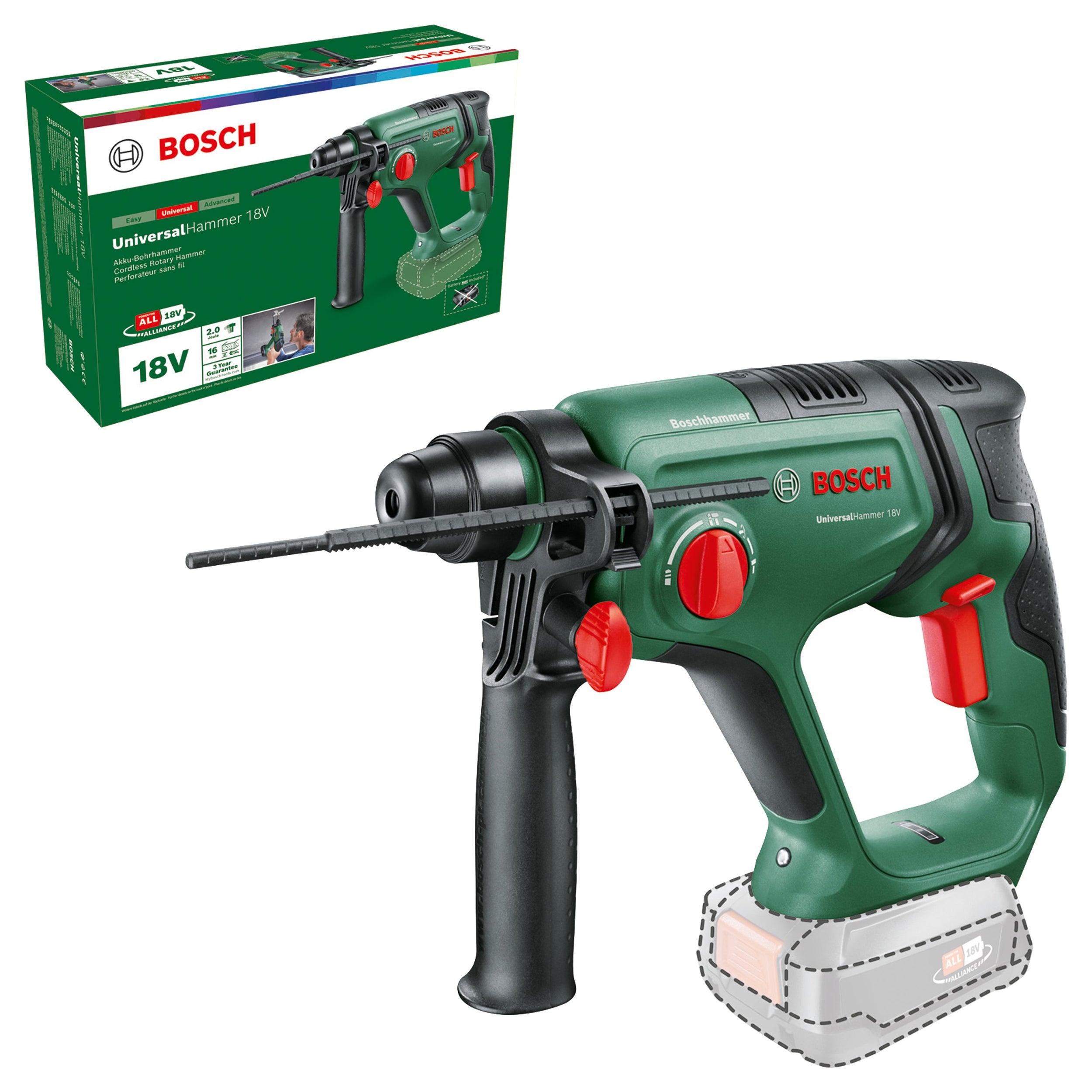 Bosch accuboorhamer UniversalHammer 18V (zonder accu)