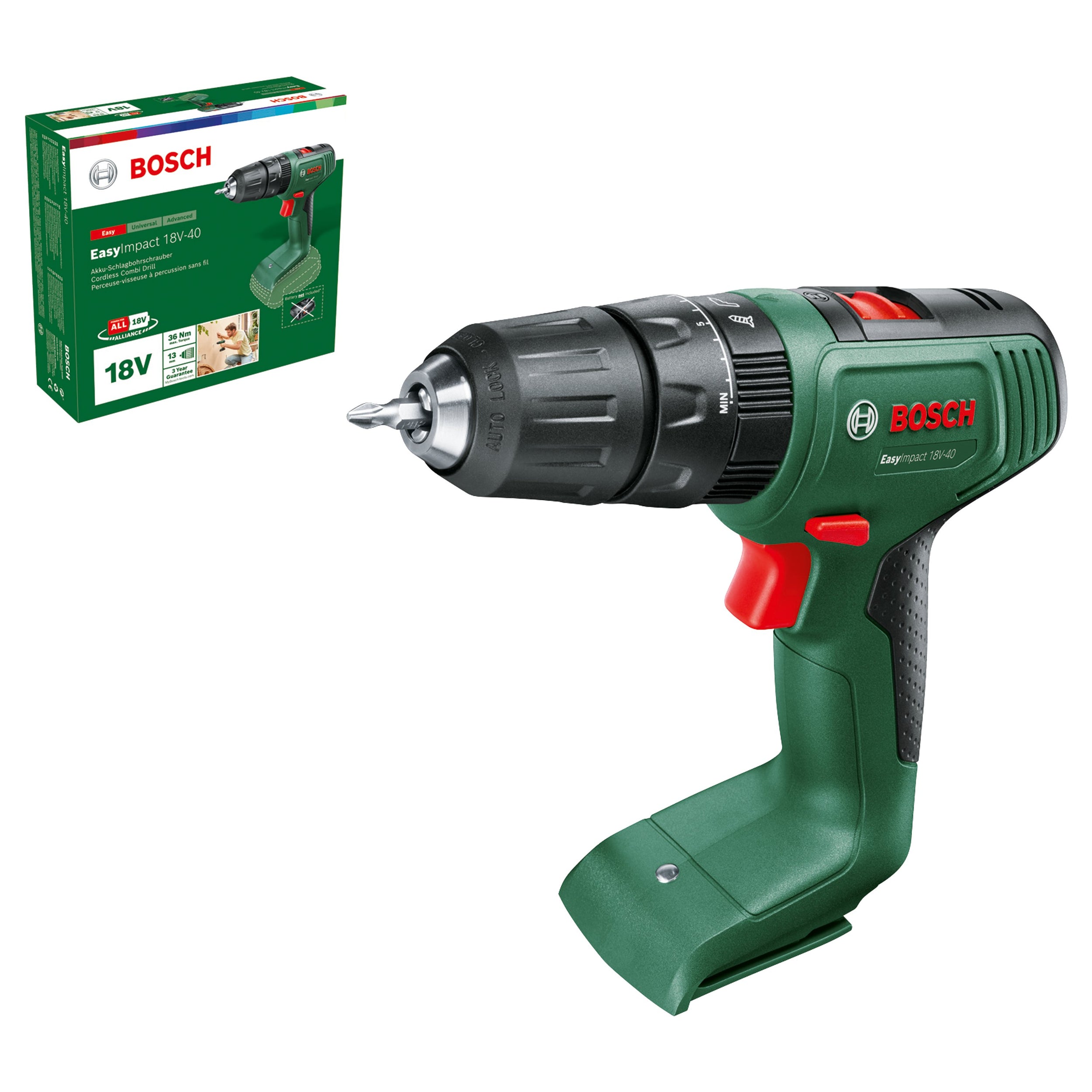 Bosch accuboormachine met klopfunctie EasyImpact-40 18V (zonder accu)