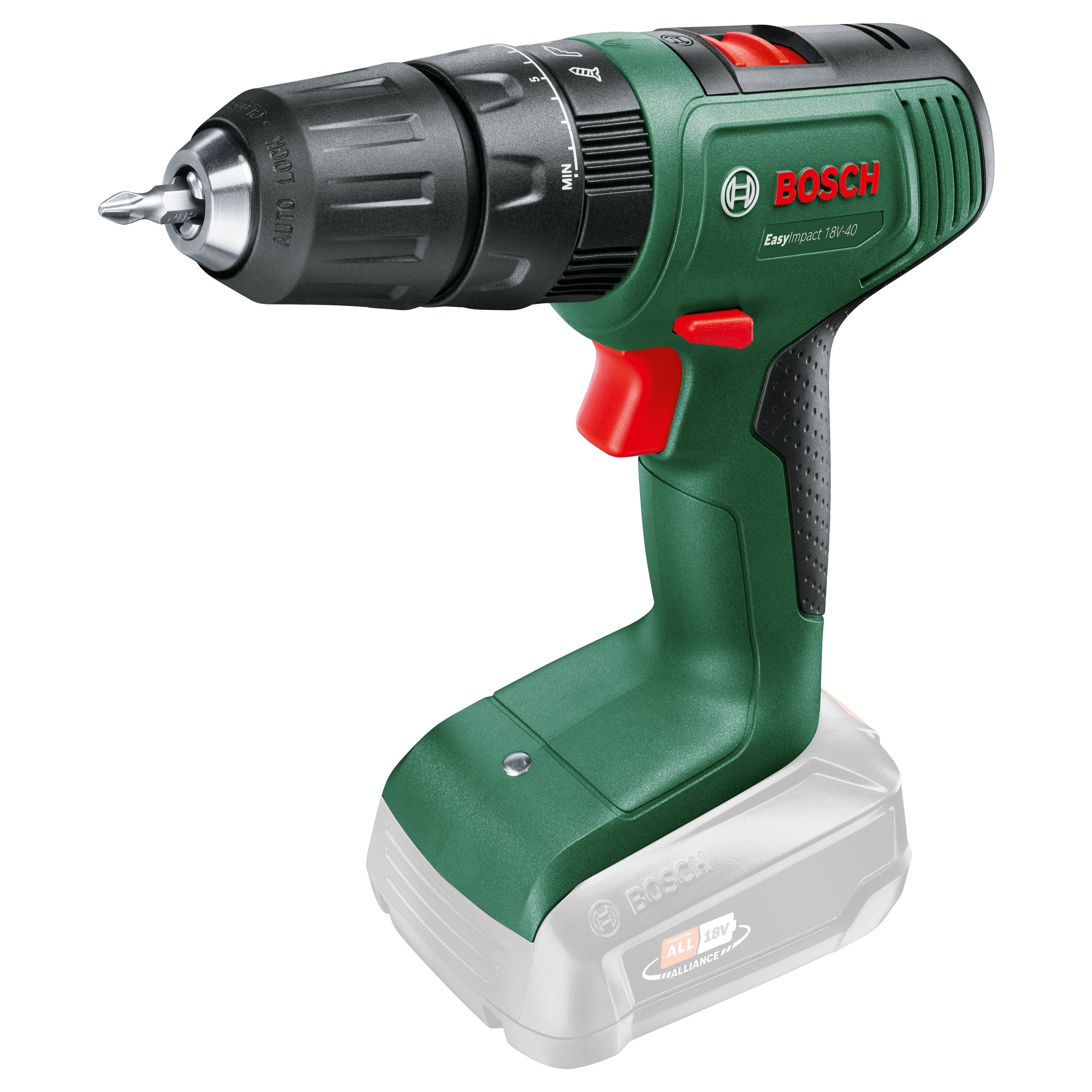 Bosch accuboormachine met klopfunctie EasyImpact-40 18V (2 accu’s)