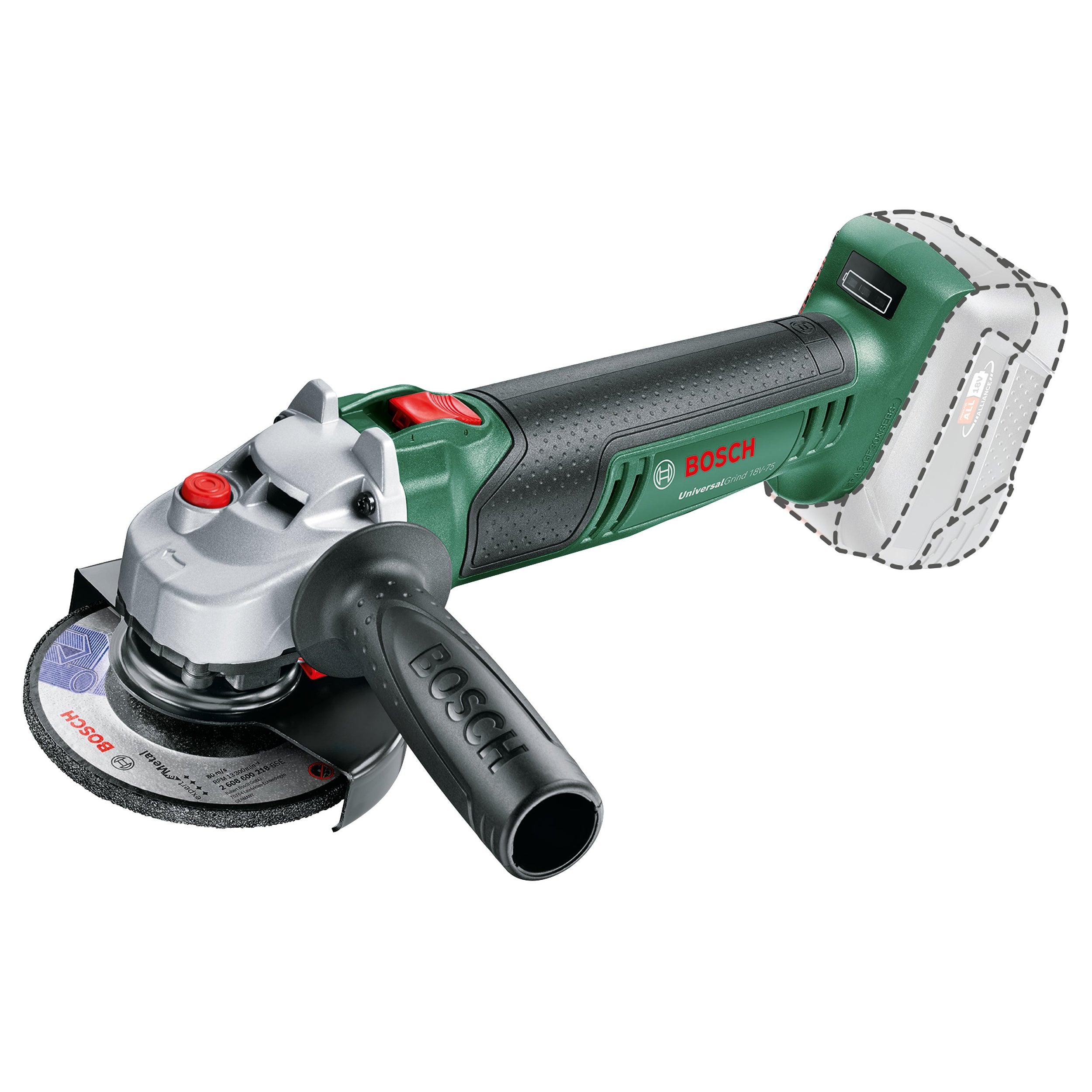 Bosch haakse slijper UniversalGrind 18V-75 (zonder accu)