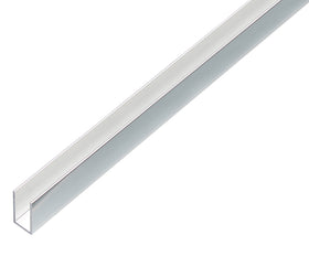 Alberts U-profiel aluminium chroom design oppervlak 10x10x1mm 1m
