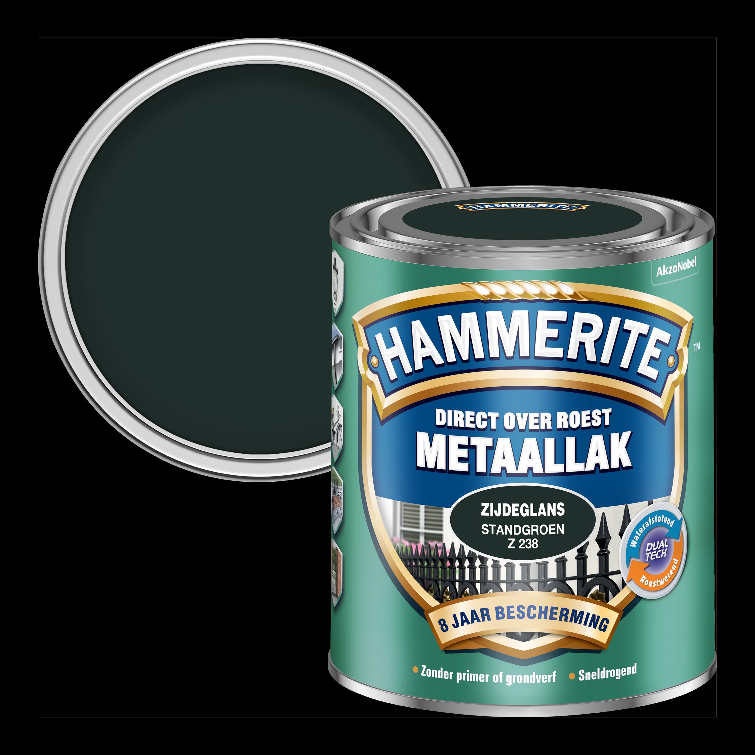 Hammerite metaallak standgroen Z238 zijdeglans 750ml