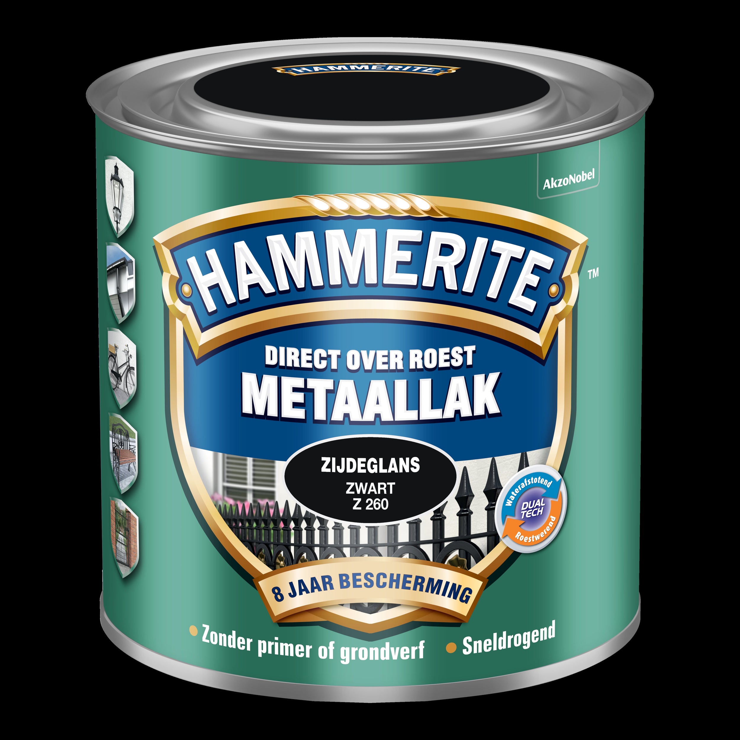 Hammerite metaallak zwart Z260 zijdeglans 250ml