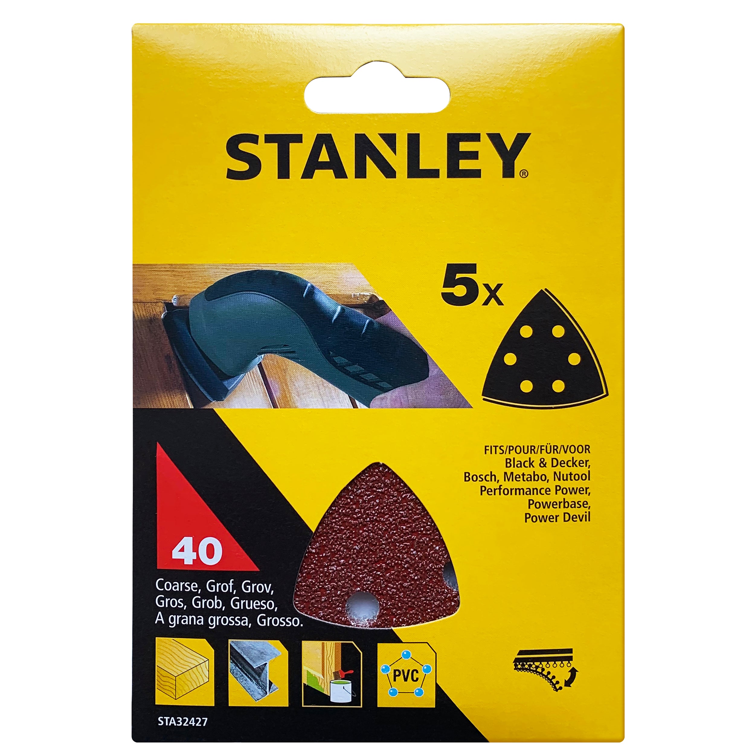 Stanley schuurvellen STA32427-XJ voor delta schuurmachine K40 5 stuks