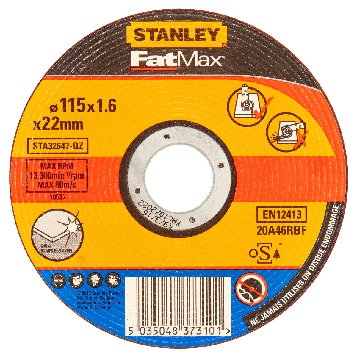 Stanley Fatmax slijpschijf RVS STA32647-QZ Ø115mm