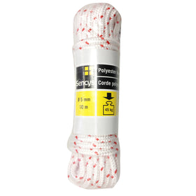 Sencys koord gevlochten polyester wit 5mm 10m