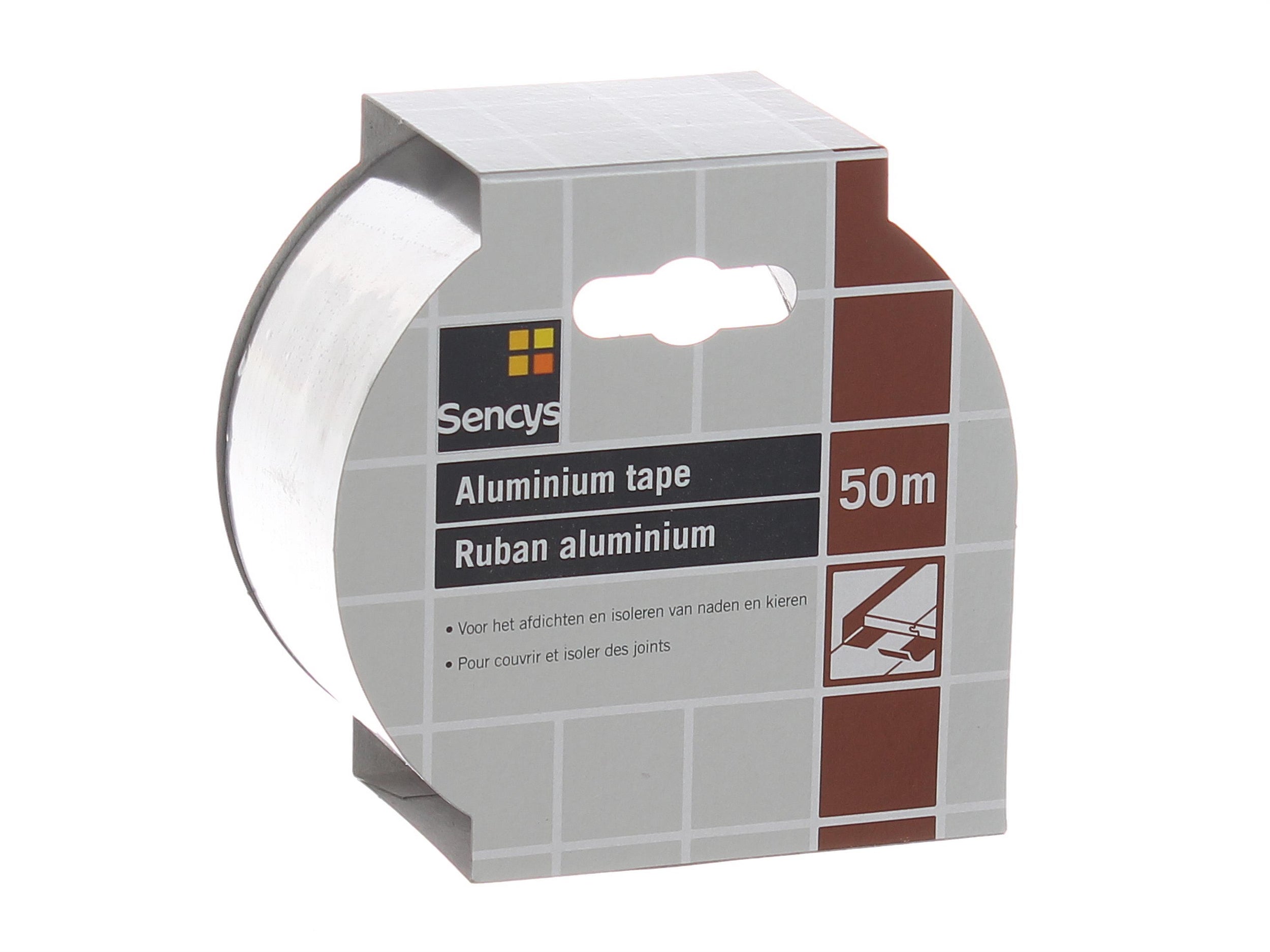 Sencys kleefband aluminium 50m 50mm