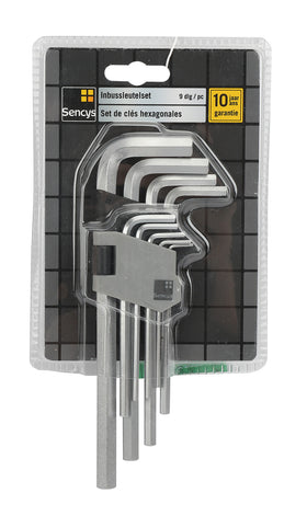Sencys inbussleutelset – 9 stuks