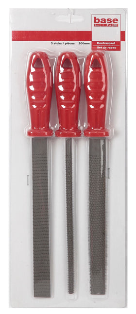 Baseline houtrasp set 200mm – 3 stuks