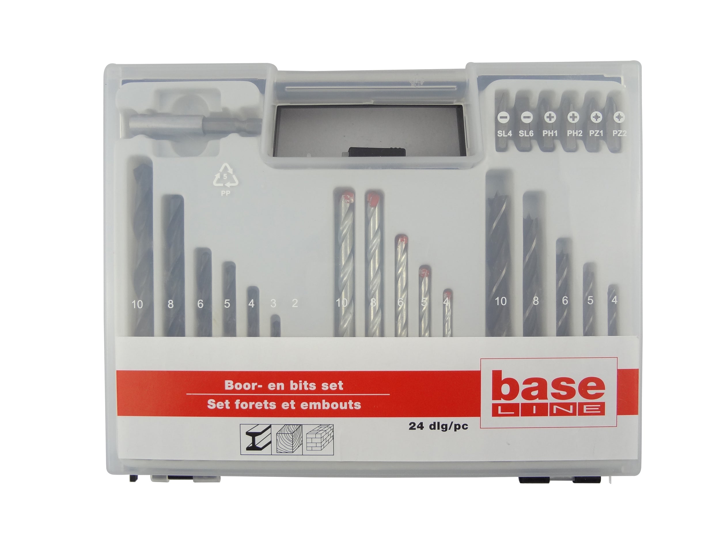 Baseline boor- en bitset - 24 stuks