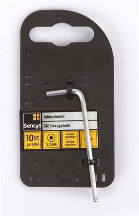 Sencys inbussleutel met kogelkop 2,5mm