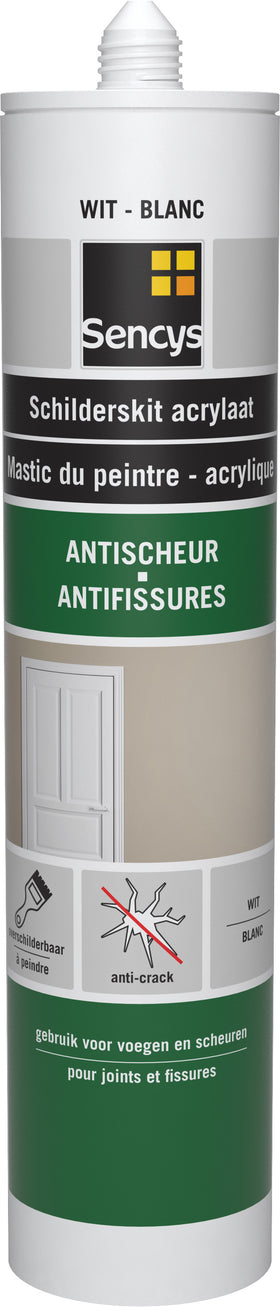Sencys schilderskit anti-scheur wit 310ml